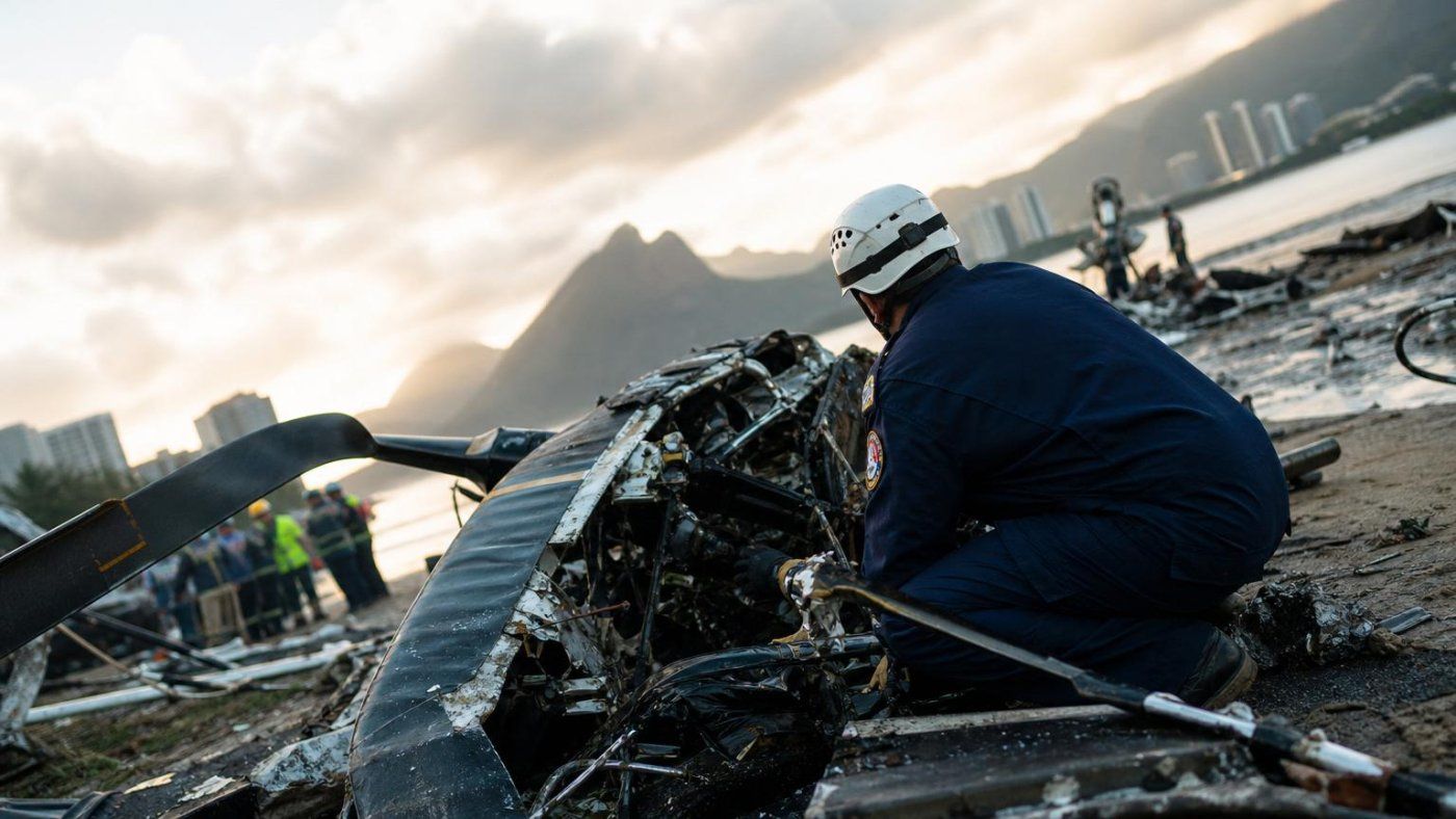 Choque de dos helicópteros en Río deja 6 muertos y cámaras clave para reconstruir el impacto
