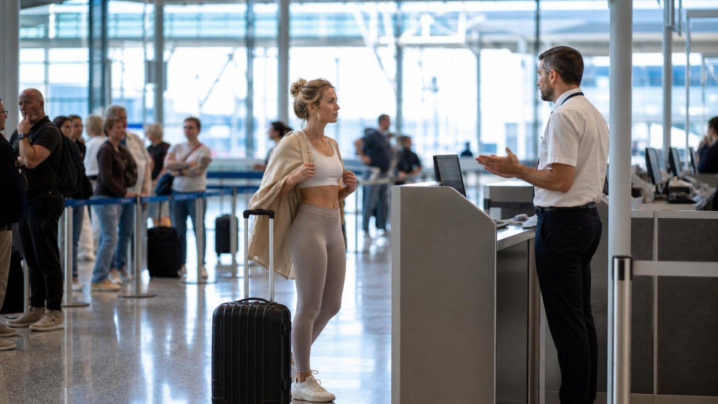 Lufthansa dejó embarcar a una influencer de 25 años solo cuando se cubrió con una chaqueta