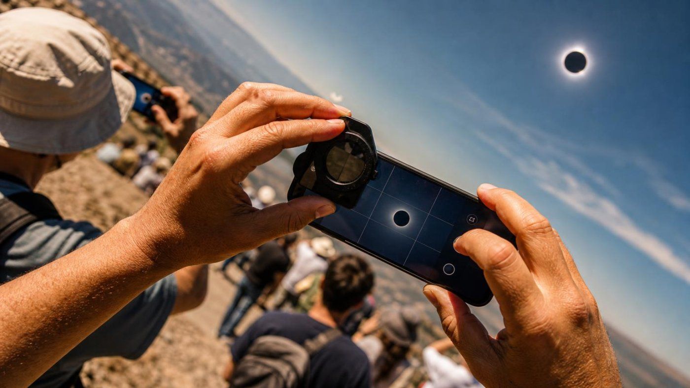 Un eclipse de 2 minutos puede quemar la cámara del móvil: un filtro homologado cuesta desde 8,95 euros
