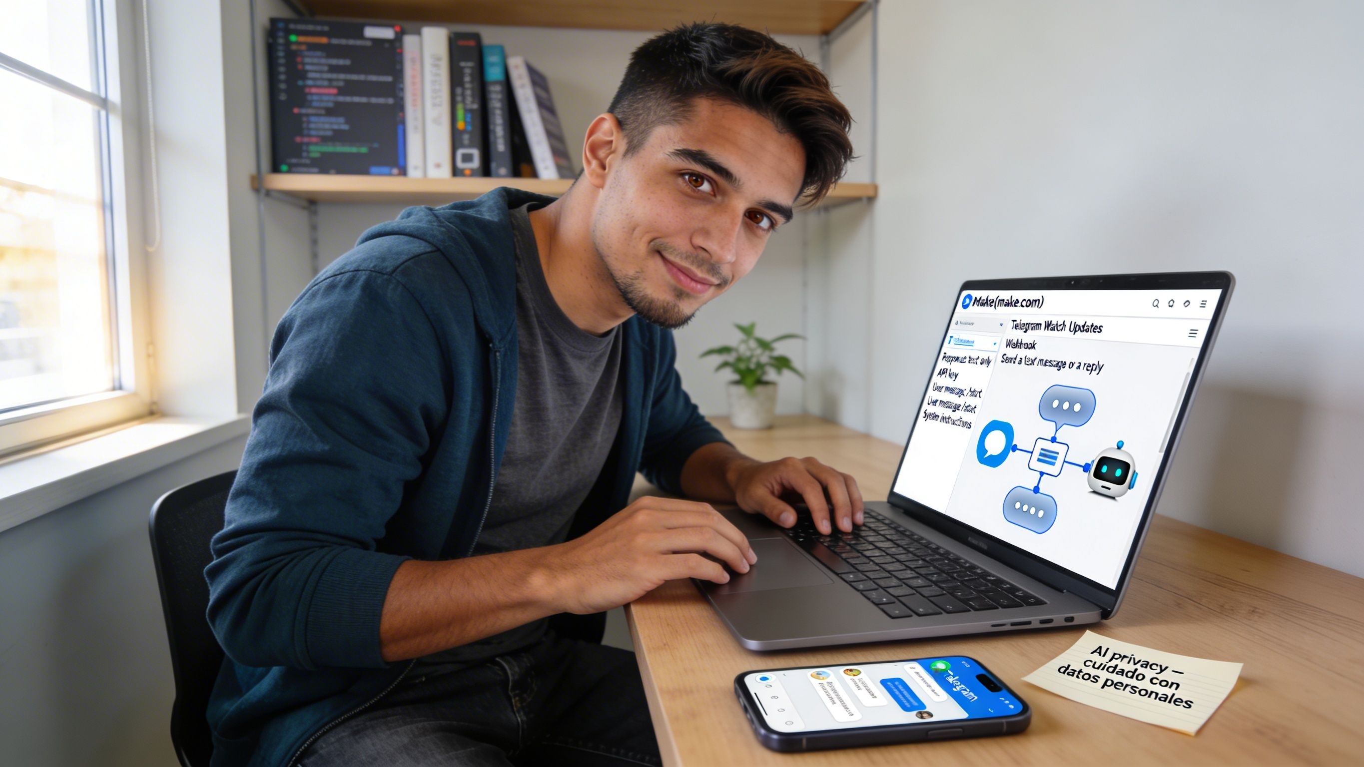 Monta un bot de IA en Telegram con BotFather y Make sin escribir una sola línea de código Monta un bot de IA en Telegram con BotFather y Make sin escribir una sola línea de código