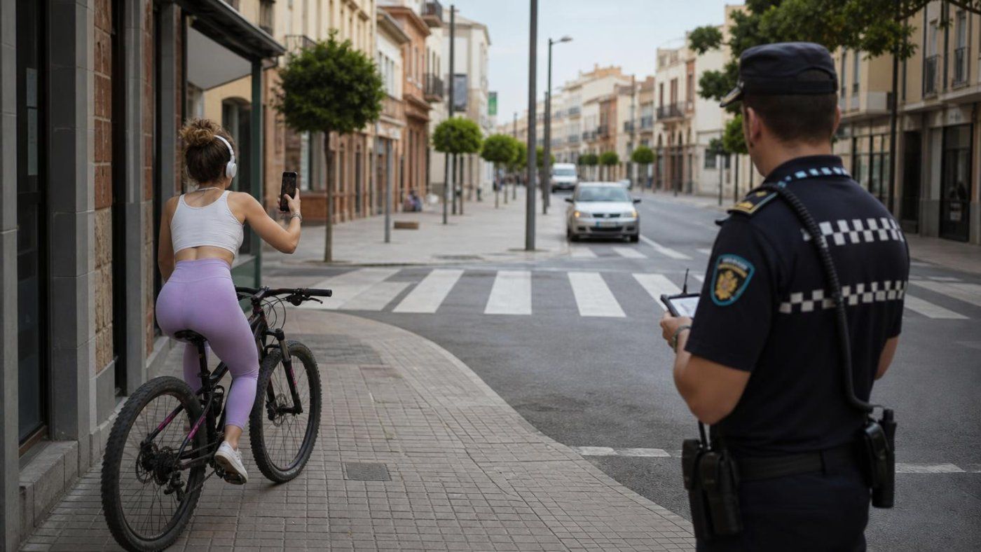 Un vídeo en bici le cuesta 600 euros: tres multas de 200 por acera, auriculares y paso de peatones