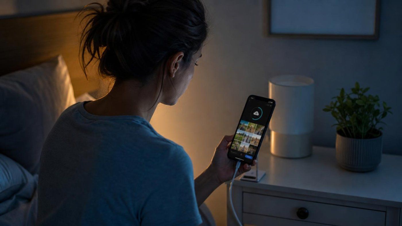 Google Photos quiere subir tus fotos toda la noche, pero te pide dejar el móvil enchufado y sin bloquear