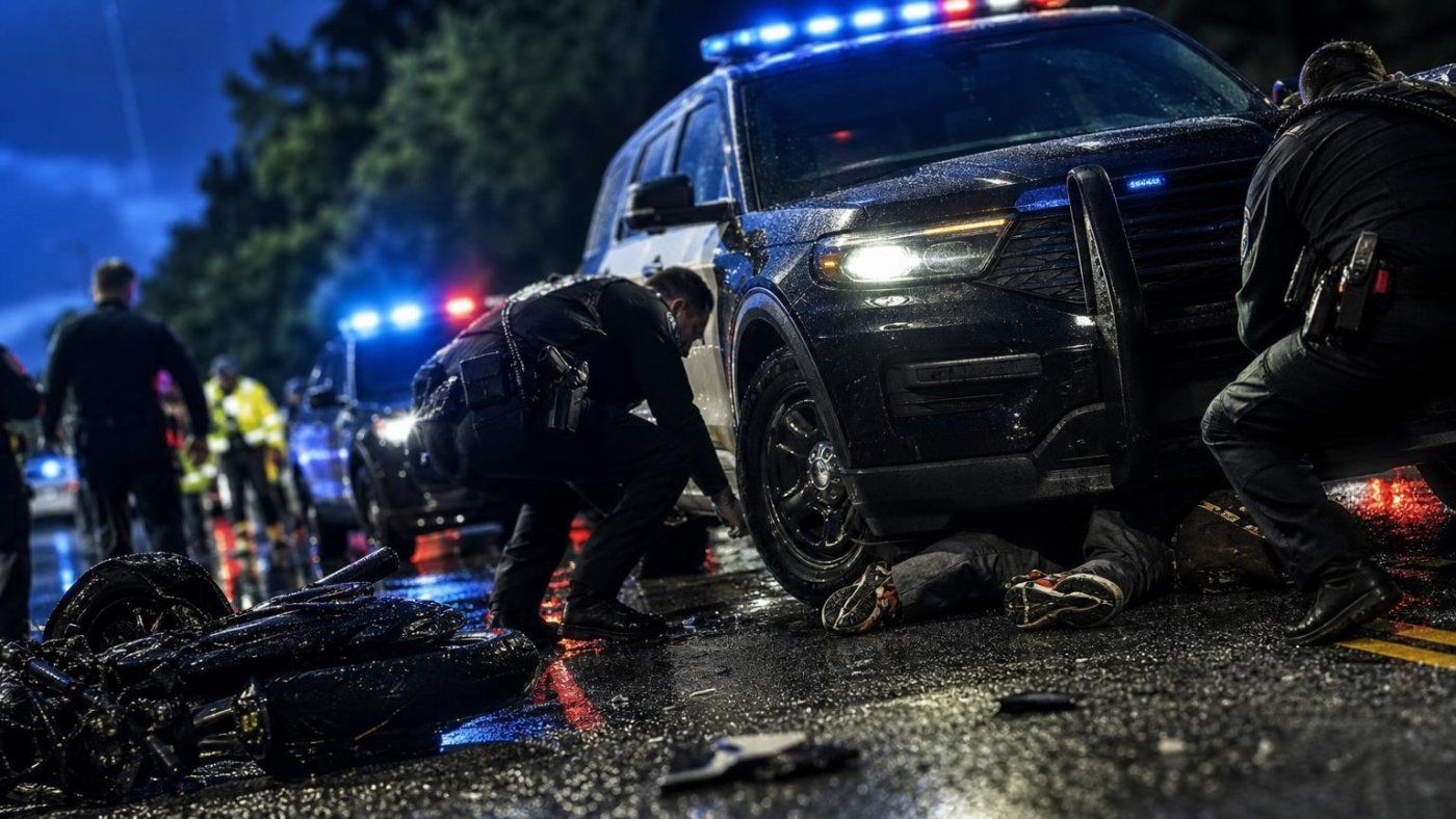 Una persecución a 160 km/h acabó con un influencer de 19 años atrapado bajo un coche patrulla