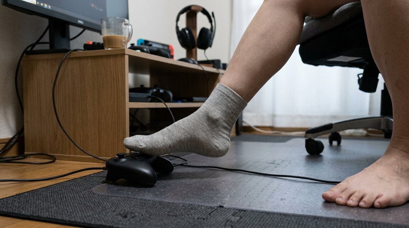 Lleva más de 5 años jugando sin manos y su pie izquierdo ya muestra una protuberancia visible Lleva más de 5 años jugando sin manos y su pie izquierdo ya muestra una protuberancia visible