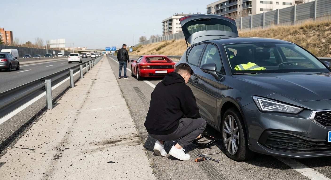 Un Ferrari F40 avisó a IlloJuan de una rueda pinchada que no notó en plena autovía